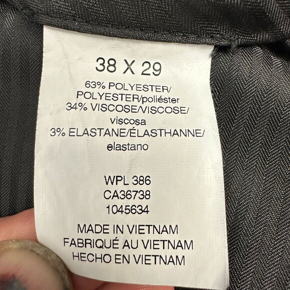 J.M. Haggar Classic Fit Navy Dress Pants 38X29 Polyester Blend Mens - Picture 4 of 5